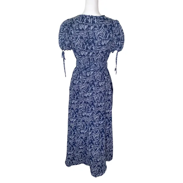 Gal Meets Glam Giselle Navy Floral Bird Print Maxi Dress - Image 5