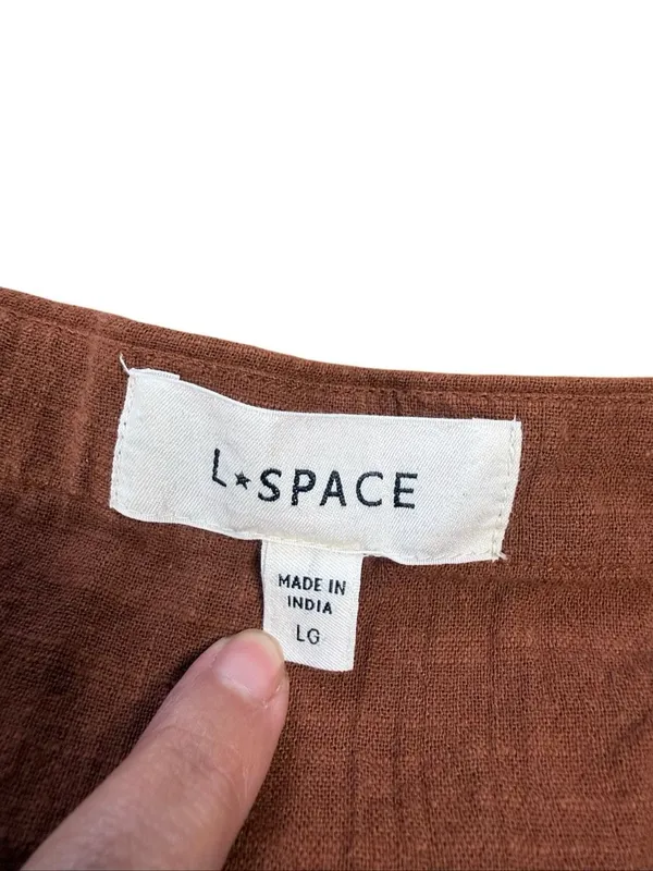 L*Space Indy Romper 100% Cotton Terracotta Brown Size Large - Image 3