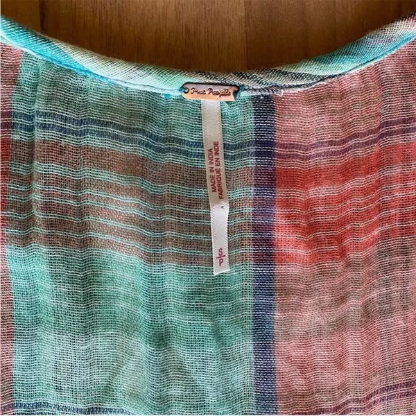 Free people Freebird‎ blue striped v neck sundress small - Image 5