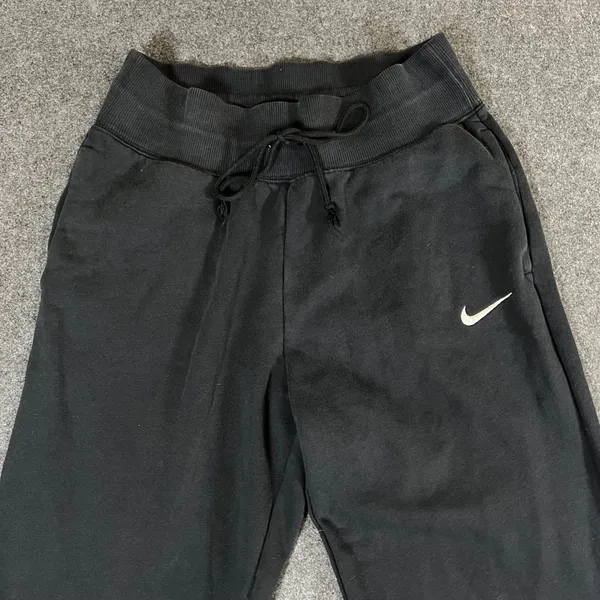 Nike Women Fleece Joggers Black Sweatpants Small Embroidered Swoosh Logo Pockets - Image 8
