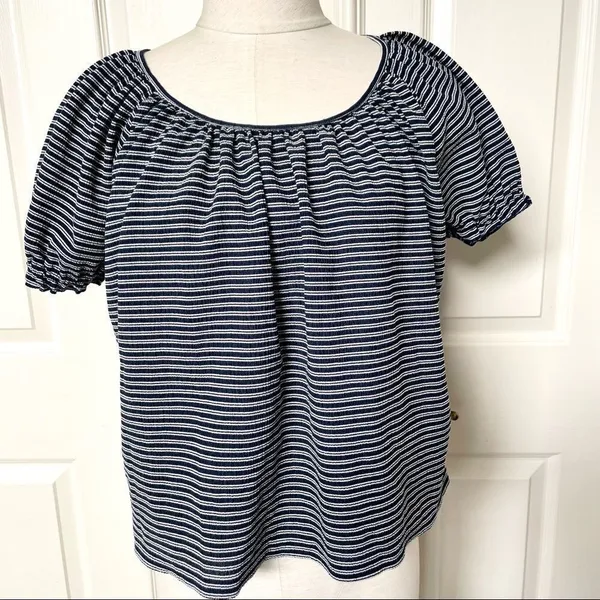 Madewell Texture and Thread striped peasant top - Image 6