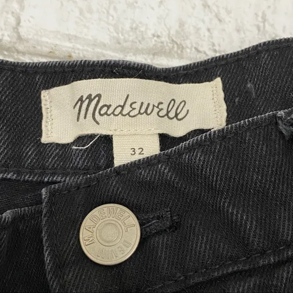 Lunar Wash “Frisco” Black Denim Raw Hem Mini Skirt Size 32 - Image 9