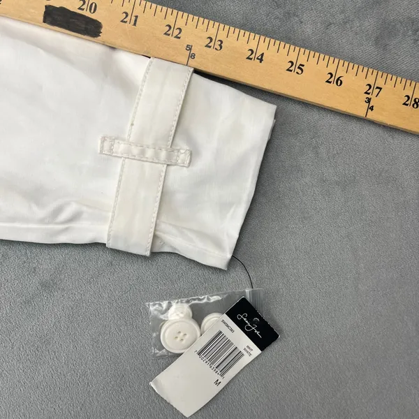 Sean John Jacket Double Breasted Bomber Medium White Cotton Blend Y2K - Image 4
