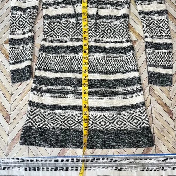Hollister Long Sleeve Sweater Dress S Black White Fair Isle Boho Cabincore Fall - Image 10