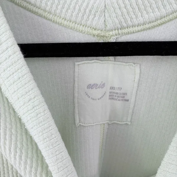 Aerie Mint Green Oversized Pullover V-Neck Sweater Boho Coastal XXS - Image 3