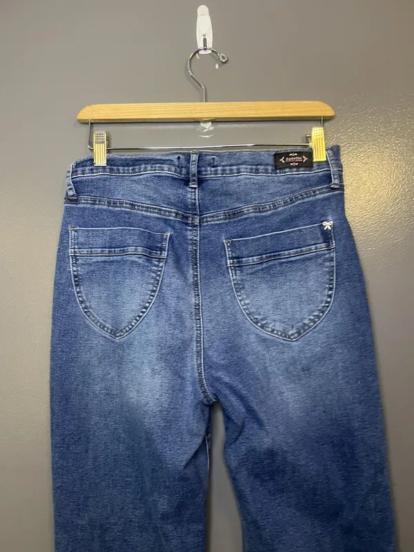 Nanette Lepore Jolie High Rise Flare Jeans Womens 8 Medium Wash Blue Denim - Image 6