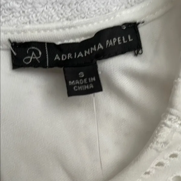 Adrianna Papell White Ruffled Cap Sleeve Blouse - Image 2