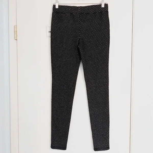 Free People Black & White Polka Dot Thick Leggings - Image 4
