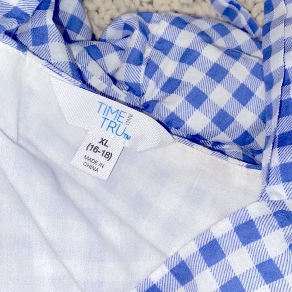 Time and Tru blue & white checkered maxi dress size XLarge - Image 4