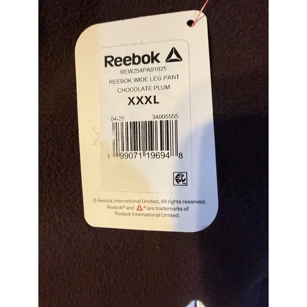 Reebok NWT Wide-Leg Fleece Pants, Chocolate Plum, Women's Plus XXXL - Image 6