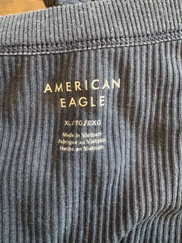 American Eagle Outfitters Navy Ribbed Square Neck Tank - Image 4