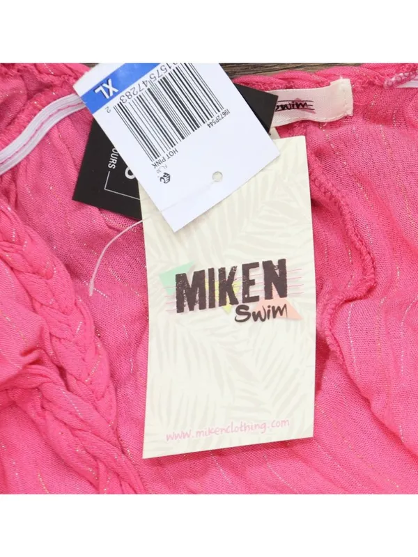 NWT Miken Juniors Tiered Dress Swim Cover Up I9672P544 Hot Pink Lurex XL - Image 8