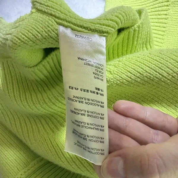 Free People Easy Street Ribbed Knit Tunic Sweater Top Womens size S Citron Green - Image 6