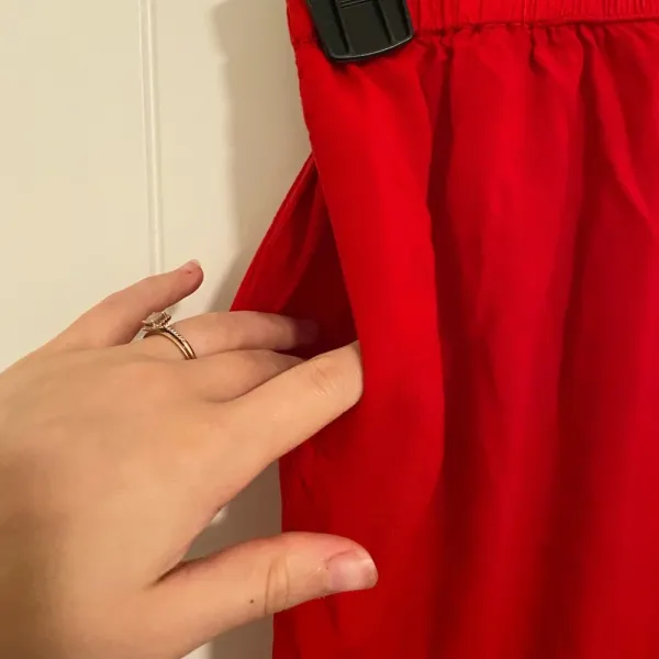 Women’s embroidered comfy‎ casual pants — medium Red - Image 5