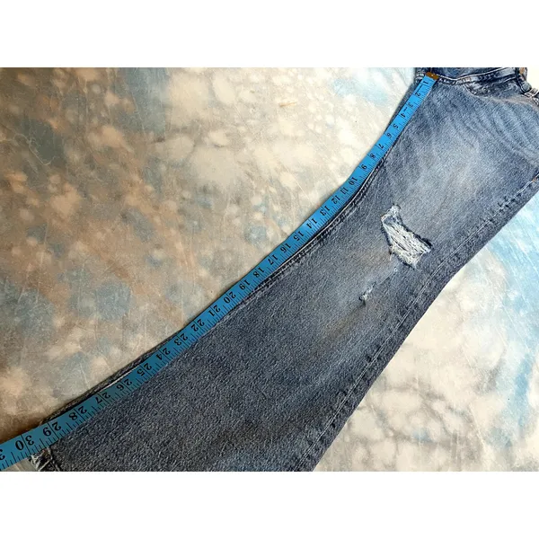 AEROPOSTALE High Rise Flare Jeans Ripped Denim Size 2 S Short - Image 9