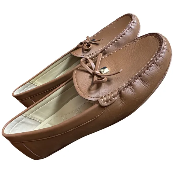Michael Kors Fulton Tan Leather Moccasin Loafer Flats 8.5 Classic Neutral Office - Image 2