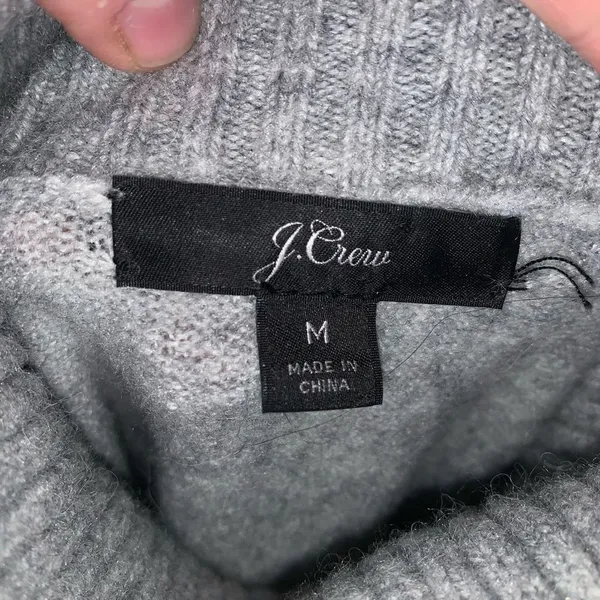 J Crew gray wool alpaca blend turtleneck cozy oversized sweater - Image 3