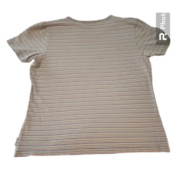 Woolrich Striped Tee Crew Neck Short Sleeve Casual Top Womens‎ XL - Image 2