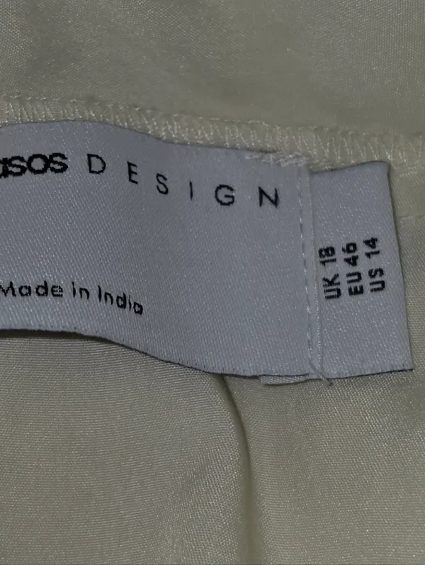 ASOS Design Off White Mini Dress Size 14 - Image 3