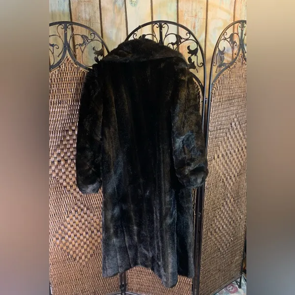 Vintage Faux Fur Long Coat Made in USA Size L - Image 8