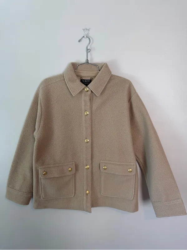 J.Crew Bouclé Shirt Jacket Sandstone Tan NWT Medium - Image 2