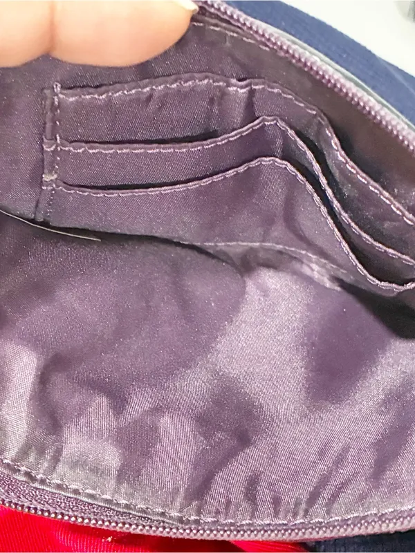 Coach Dark Purple Double Zip Leather Wristlet Pouch - Image 4