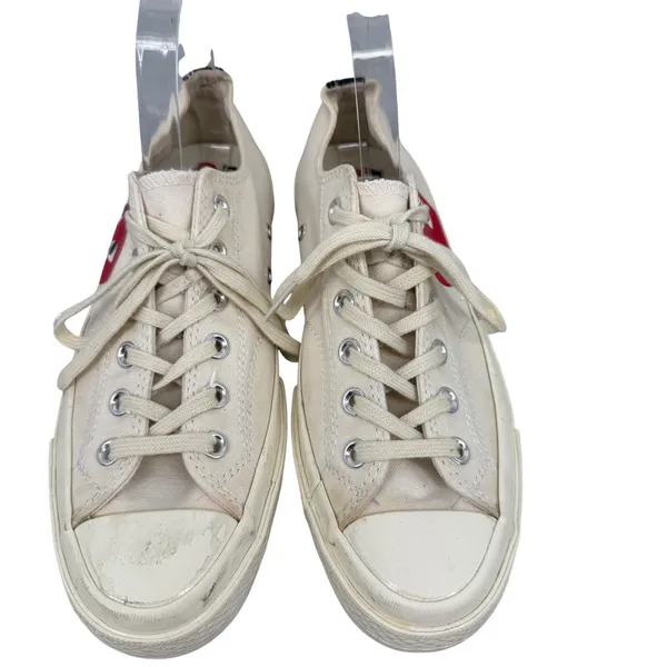 Comme des Garçons‎ PLAY x Converse Chuck 70 Low Cream Heart Sneakers Womens 7.5 - Image 2