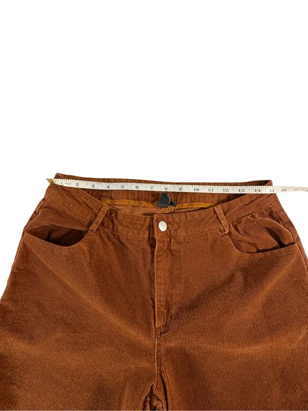 Windsor Brown Corduroy Flare Pants Womens L Bell Bottom 70s Y2K Boho - Image 5