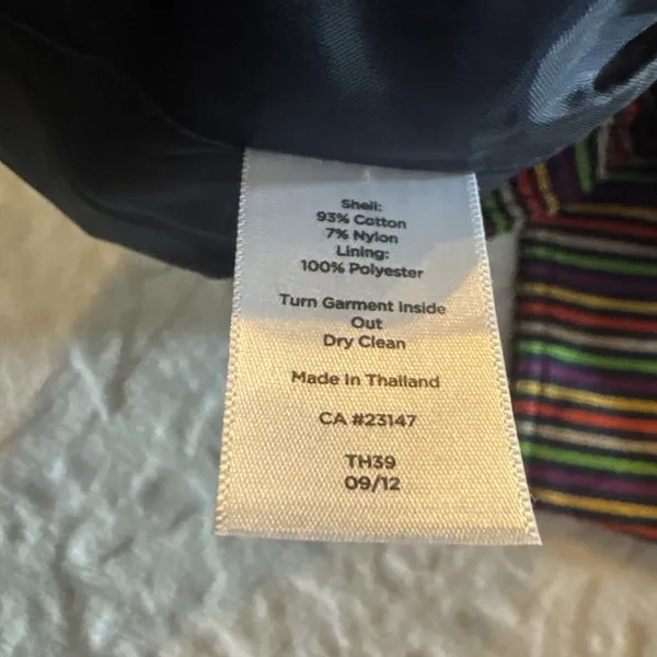 Talbot's Multicolor striped Long Sleeve Button Front Mandarin Collar Blazer 12 - Image 12