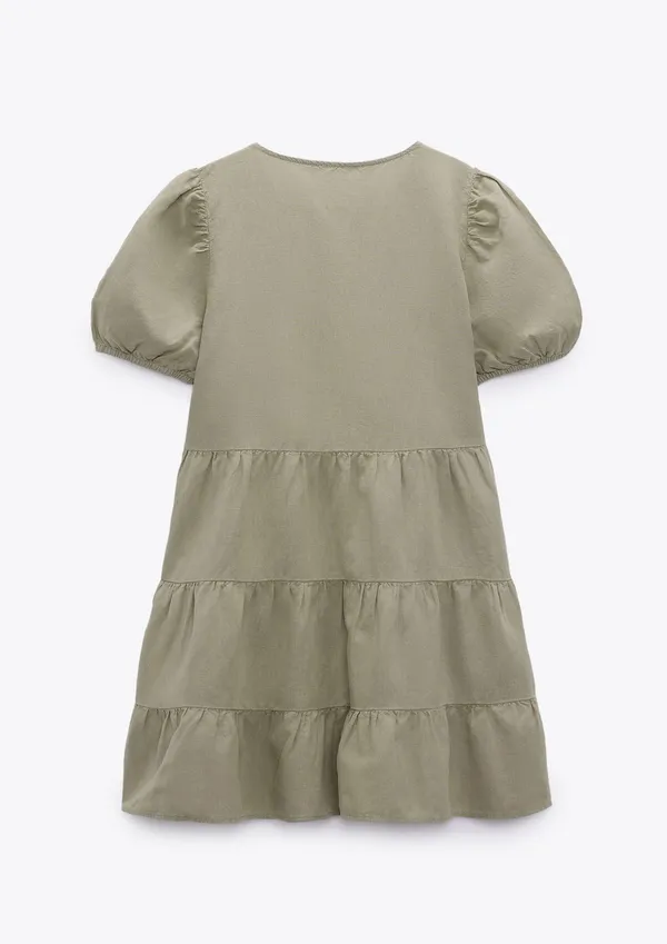 Zara Linen Blend Tiered Dress - Image 5