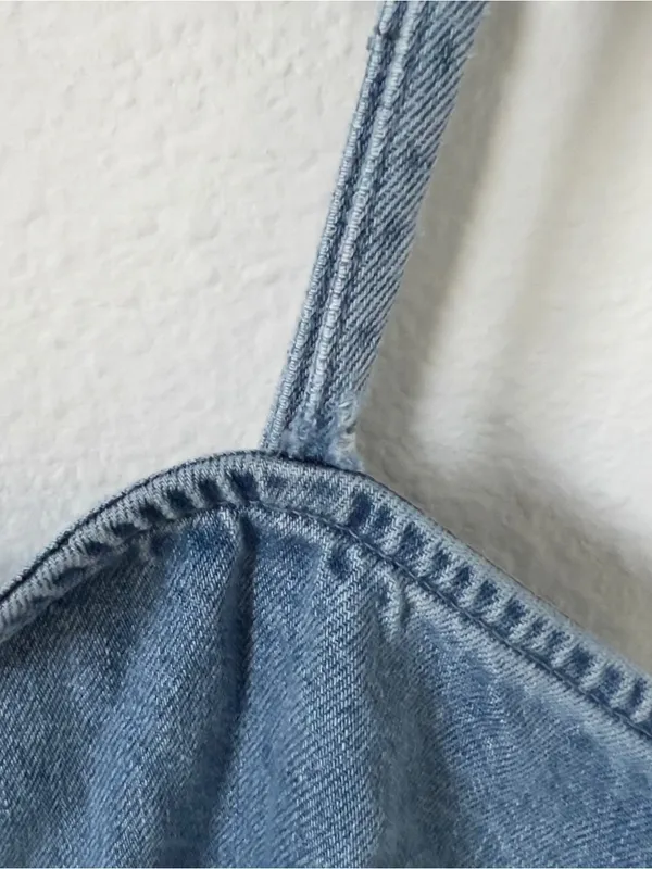 Anthropologie Damson Madder Lana Drop-Waist Mini Dress in Blue Denim - Image 7