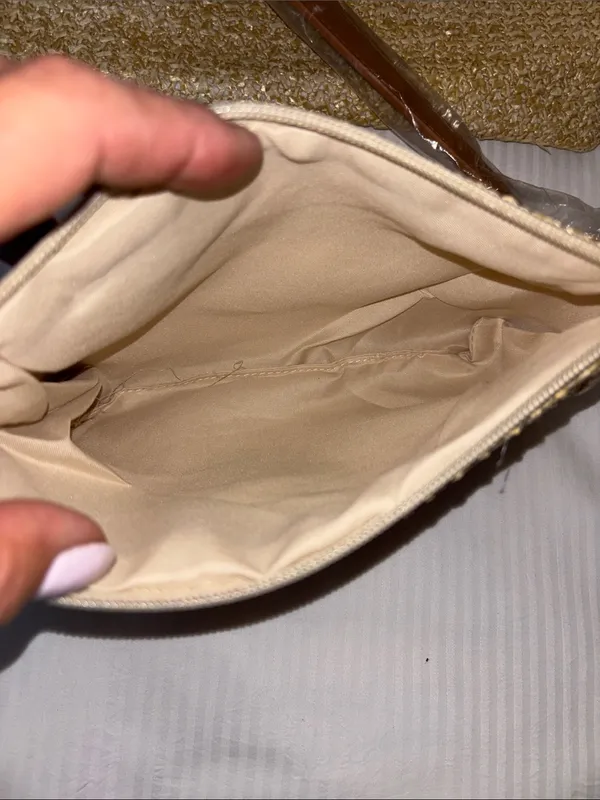 Tan And Brown Tote Bag…Both Faux Leather And Faux Straw “Paris/Milan”Design Nwts - Image 11