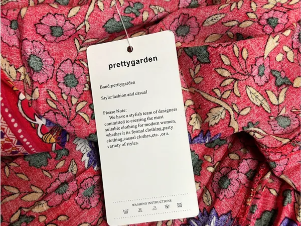 NWT PrettyGarden Large Red Floral Wrap Maxi Dress with Tie Waist - Image 9