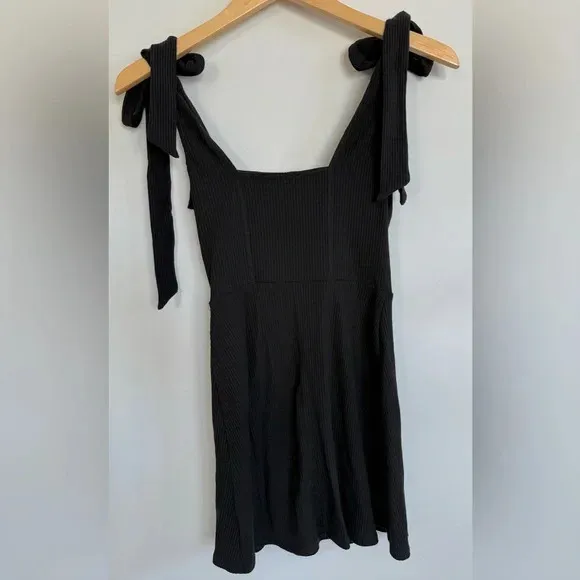 Reformation Liz Tie Shoulder Mini Dress Black Size XS - Image 5