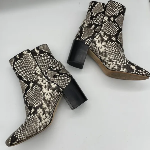 Tory Burch Kira Stamped Snake Print Leather Bootie - 8.5 - Image 6