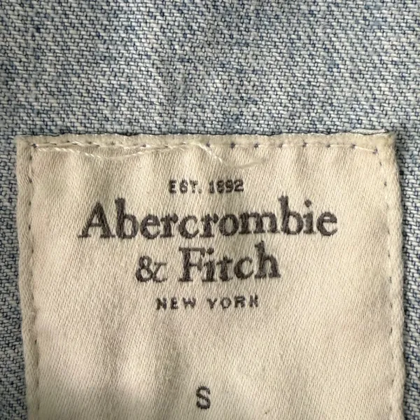 Abercrombie & Fitch Sz S Denim Light Wash Button Vest Real Pockets Streetwear - Image 8