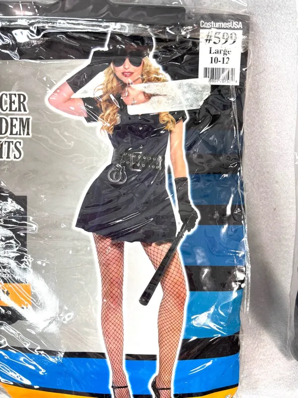 Officer Rita Dem Rights L Black Mini Dress Cop Chick Costume - Image 9