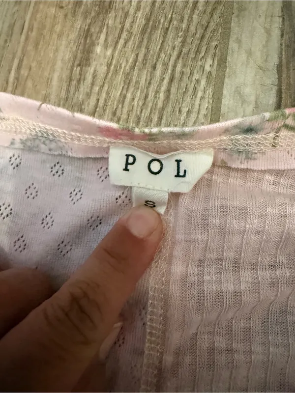 POL Baby Pink Contrast Floral Knit Top - Image 3