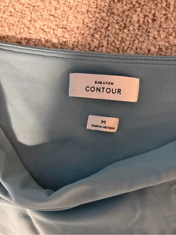 Babaton Aritzia Long-Sleeve Square Neck Bodysuit in Light Blue - Image 2