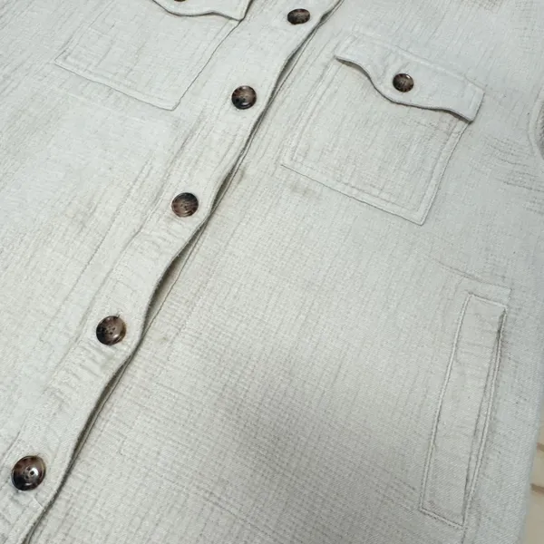 Madewell Waffleback Branner Shirt Jacket Shacket NC802 Faded Seagrass XL Neutral - Image 11