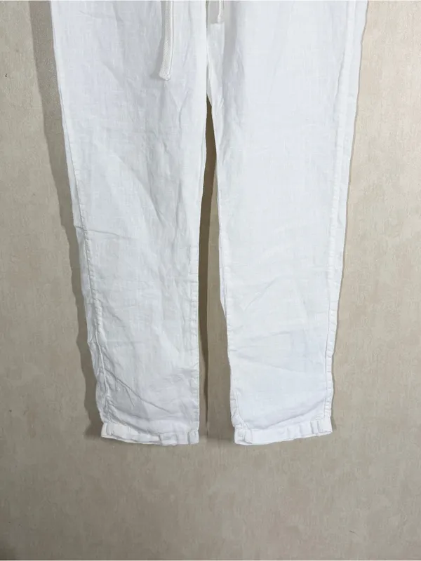Standard James Perse Women’s 100% Linen Pants Drawstring Minimalist White 2/US 6 - Image 3