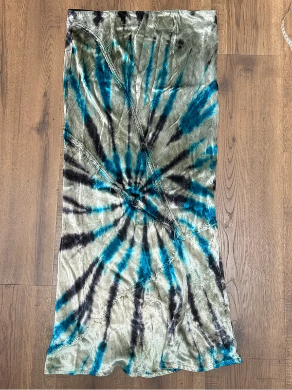 Free People Bali Serious Swagger Tie Dyed Velvet Midi‎ Skirt Pisces Combo Medium - Image 6