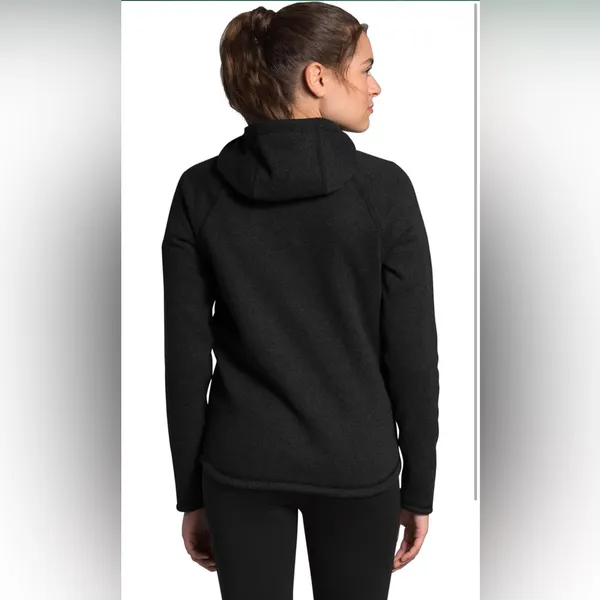 The North Face Black Crescent Hooded Half Zip Fleece Lined Pullover Medium - Image 2