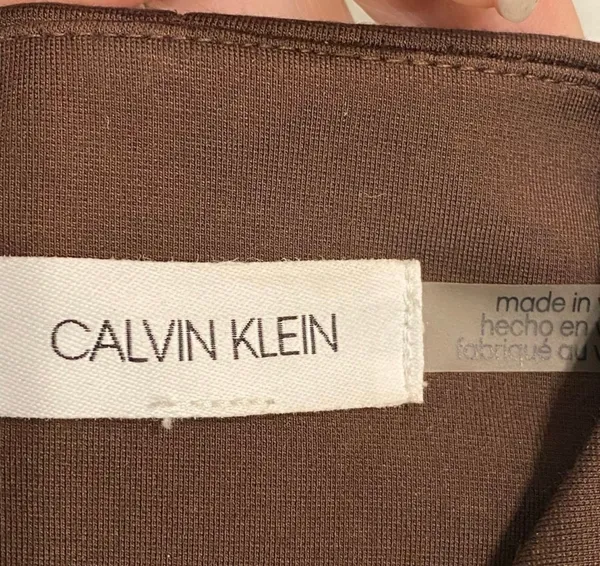 Calvin Klein Plaid Suede Jacket Topper Trench Coat Lined Preppy Brown Tan - Image 6