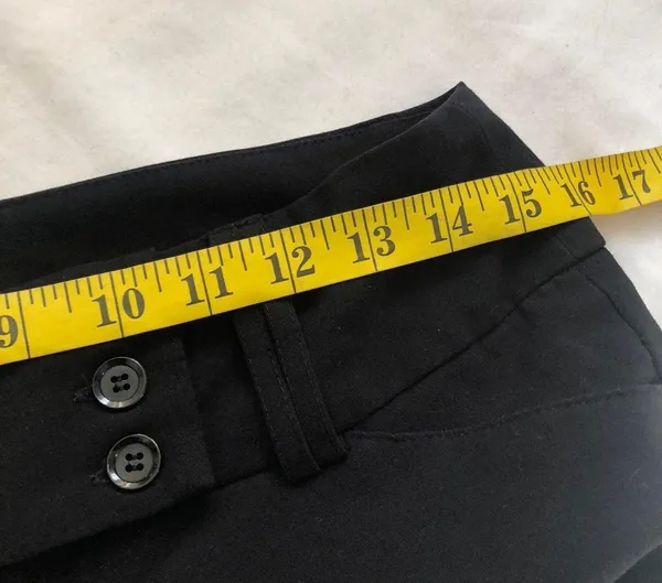 2000s Y2K tracy Evans Black capri pants low rise wide waistband straight leg capris office siren core Size 5 - Image 4