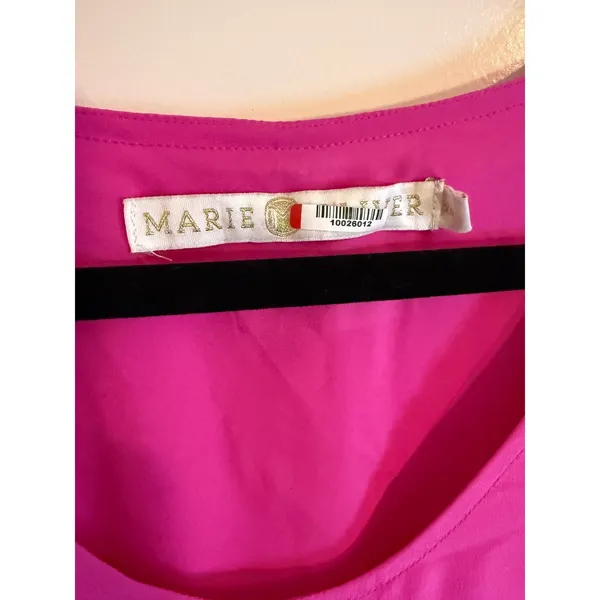 Marie Oliver Maura Pink Size X Small Dress Feather Trim V-Neck 100% Silk - Image 7