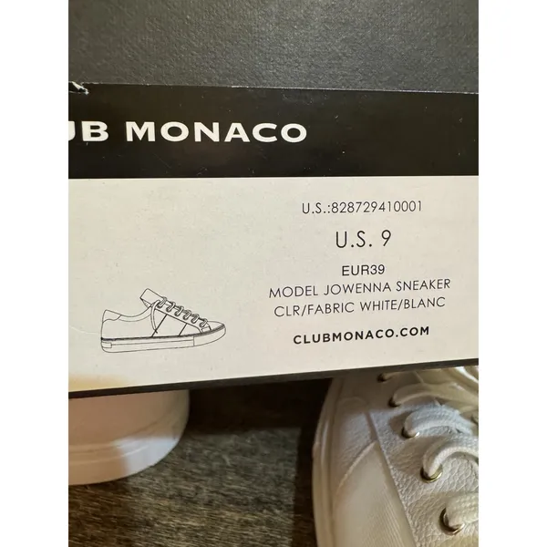 Club Monaco Jowenna White Low Top Sneaker Women's Size 9 Leather Classic! - Image 12