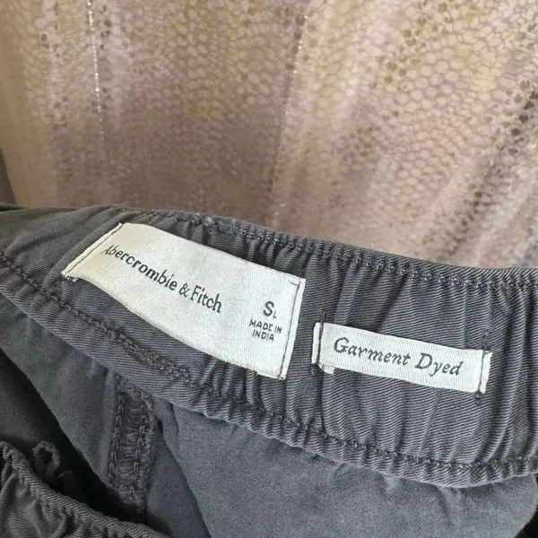 Abercrombie & Fitch Gray Charcoal Baggy Cargo Pull‎ On Pants Small Long Length - Image 3