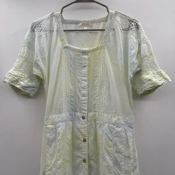 LoveShackFancy Edie Dress Women’s Size Medium Green Blue Tie Dye Midi‎ - Image 3