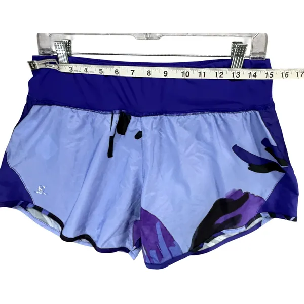 Salomon Elevate 2 in 1 Running Shorts Womens M Purple Abstract Print Athletic - Image 6
